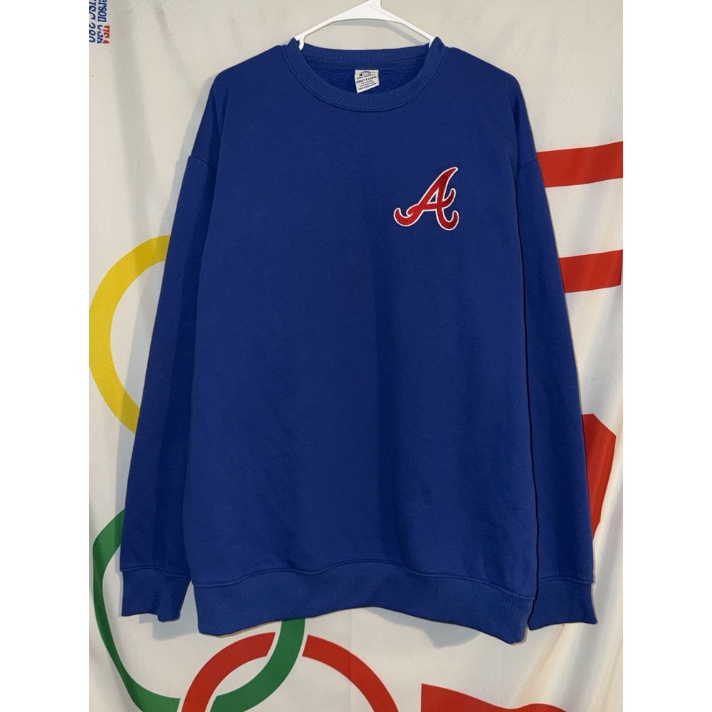 Epic Sports Atlanta Braves Crewneck Sweatshirt Adult XL Blue Baseball